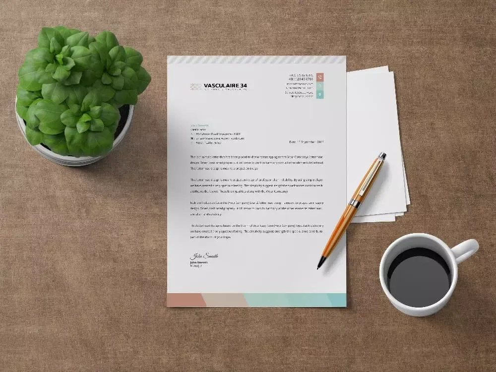 Papier à en-tête et papeterie d’un cabinet médical, exemple d’identité visuelle